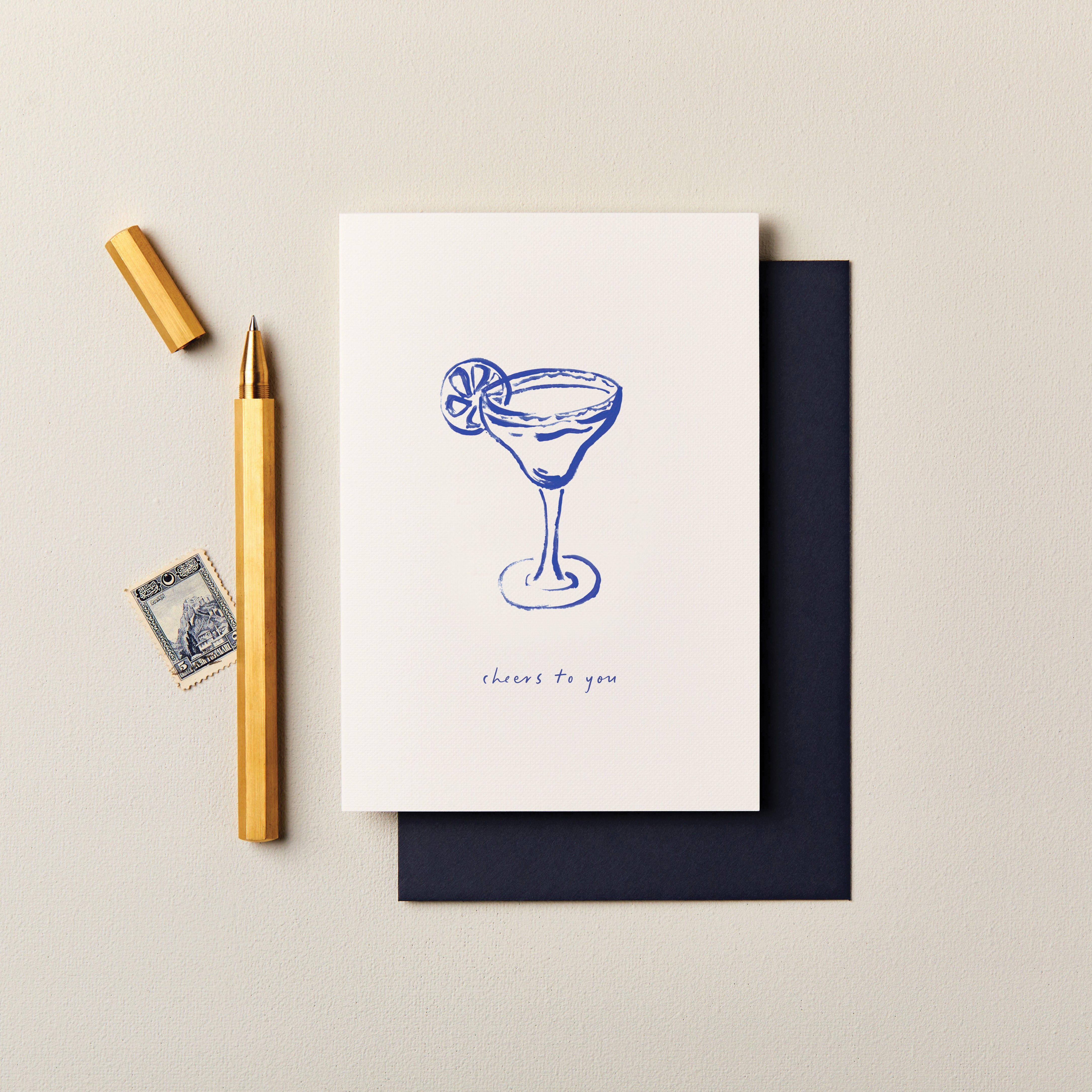 Cheers to You Cocktail Illustrated Birthday Card