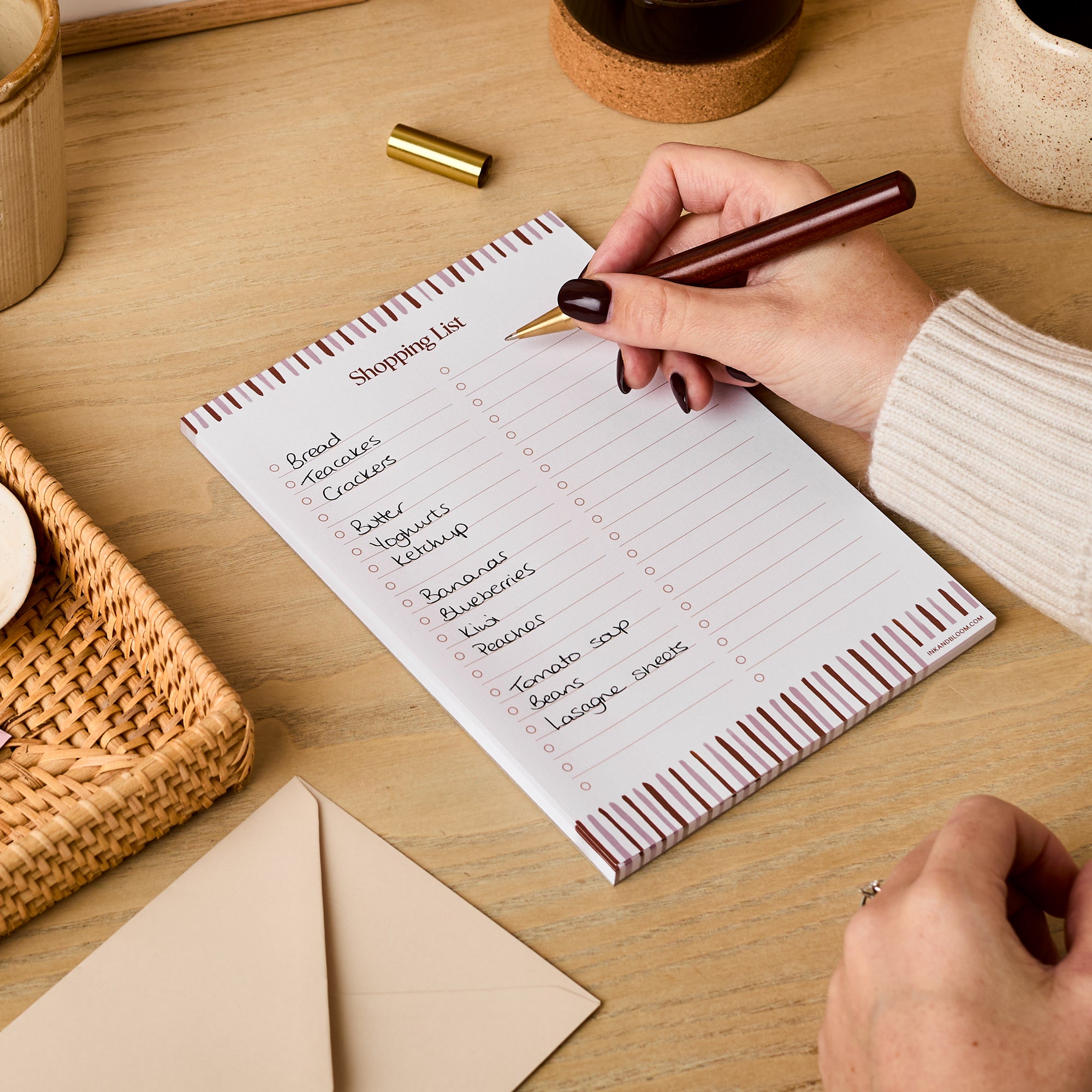 A5 Shopping List Notepad in Stripes