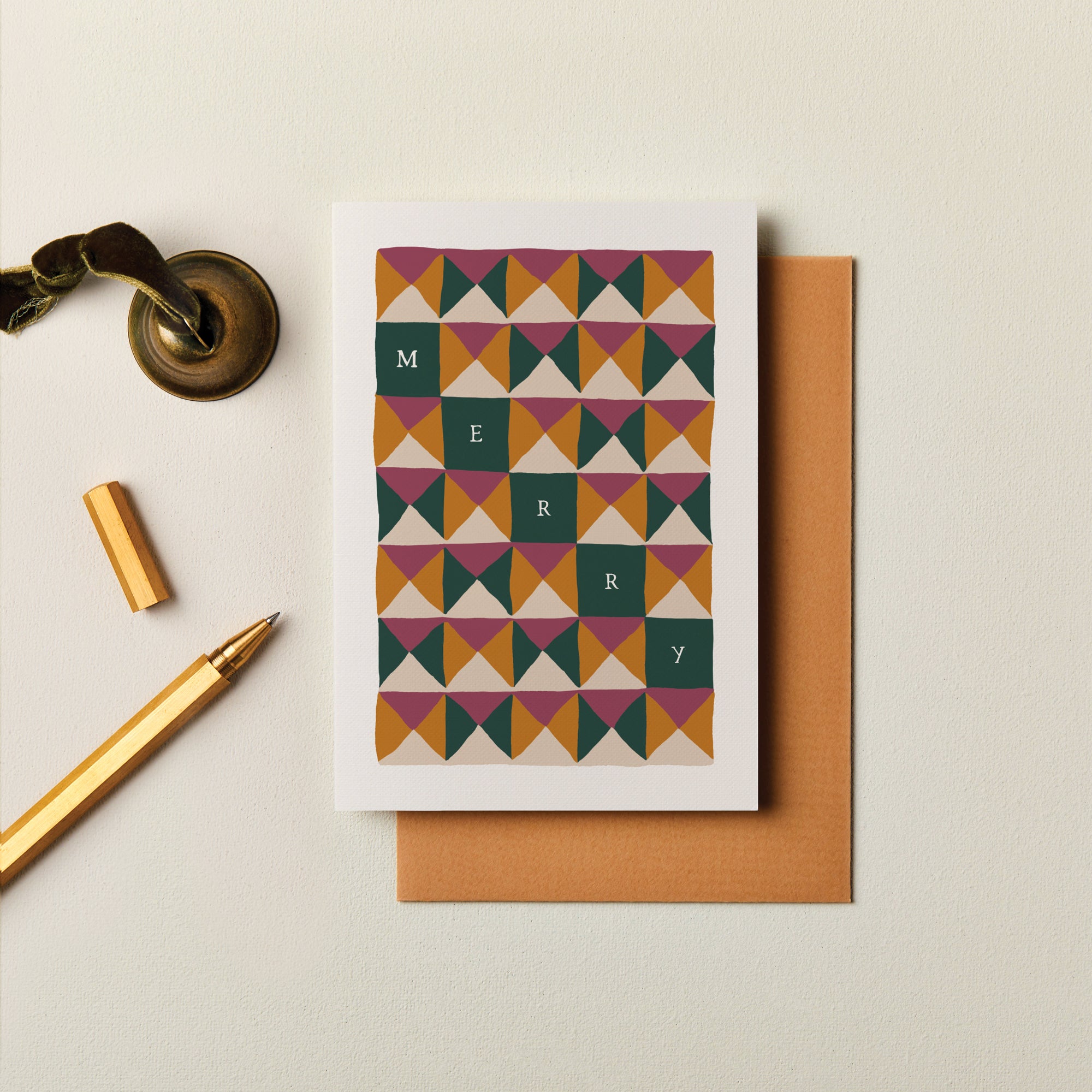 Geometric Triangles Christmas Card