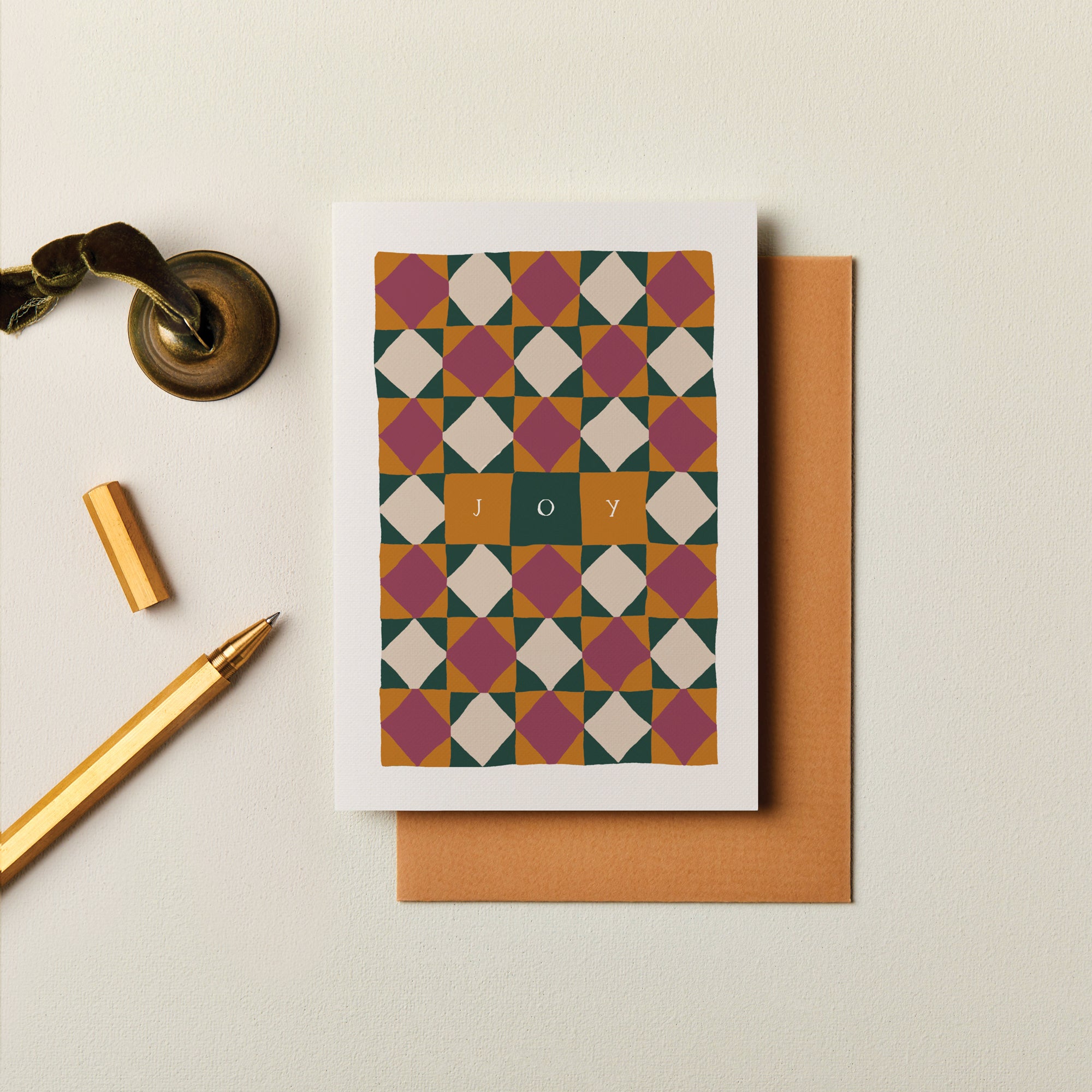 Geometric Diamonds Christmas Card