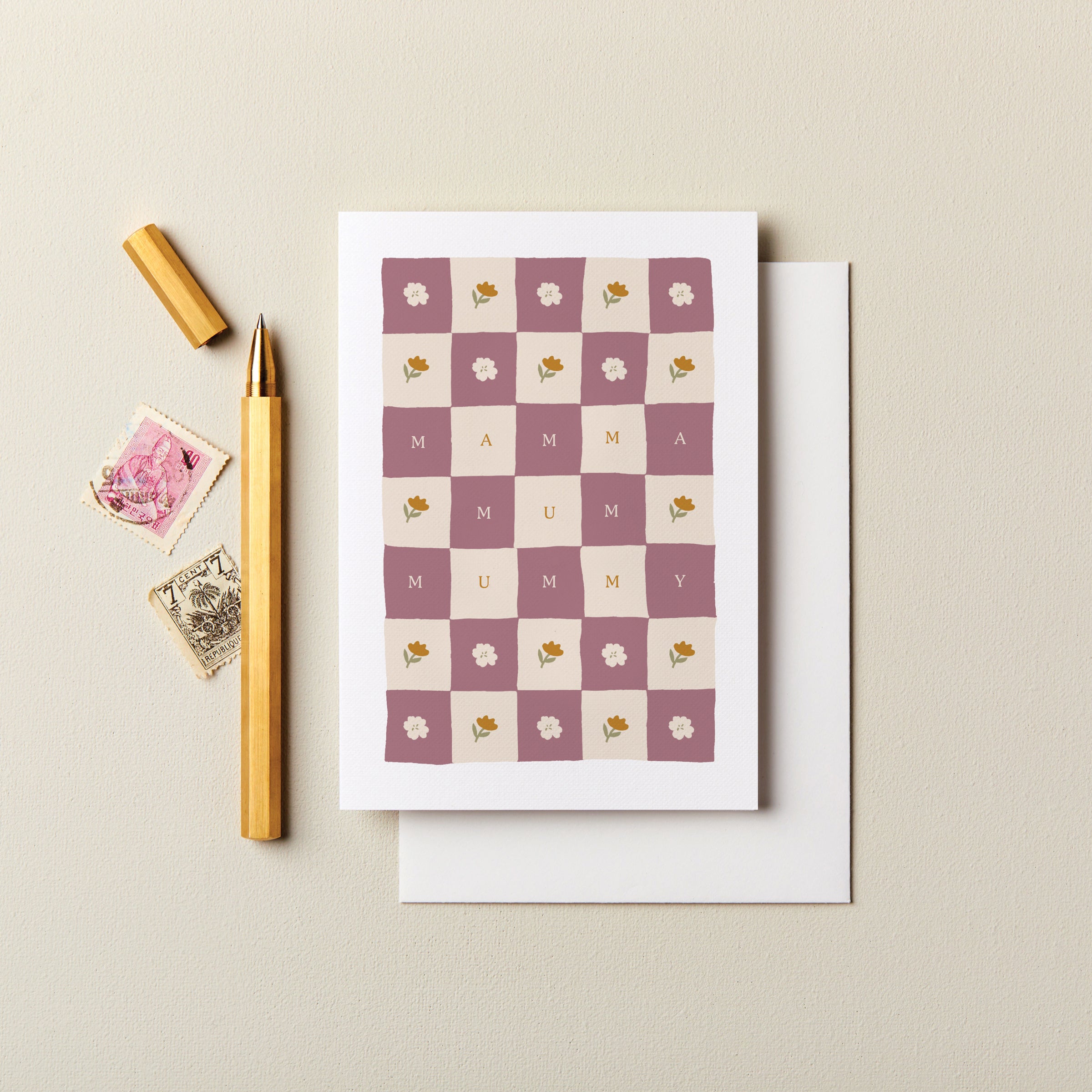 Checkerboard Mum Birthday Card