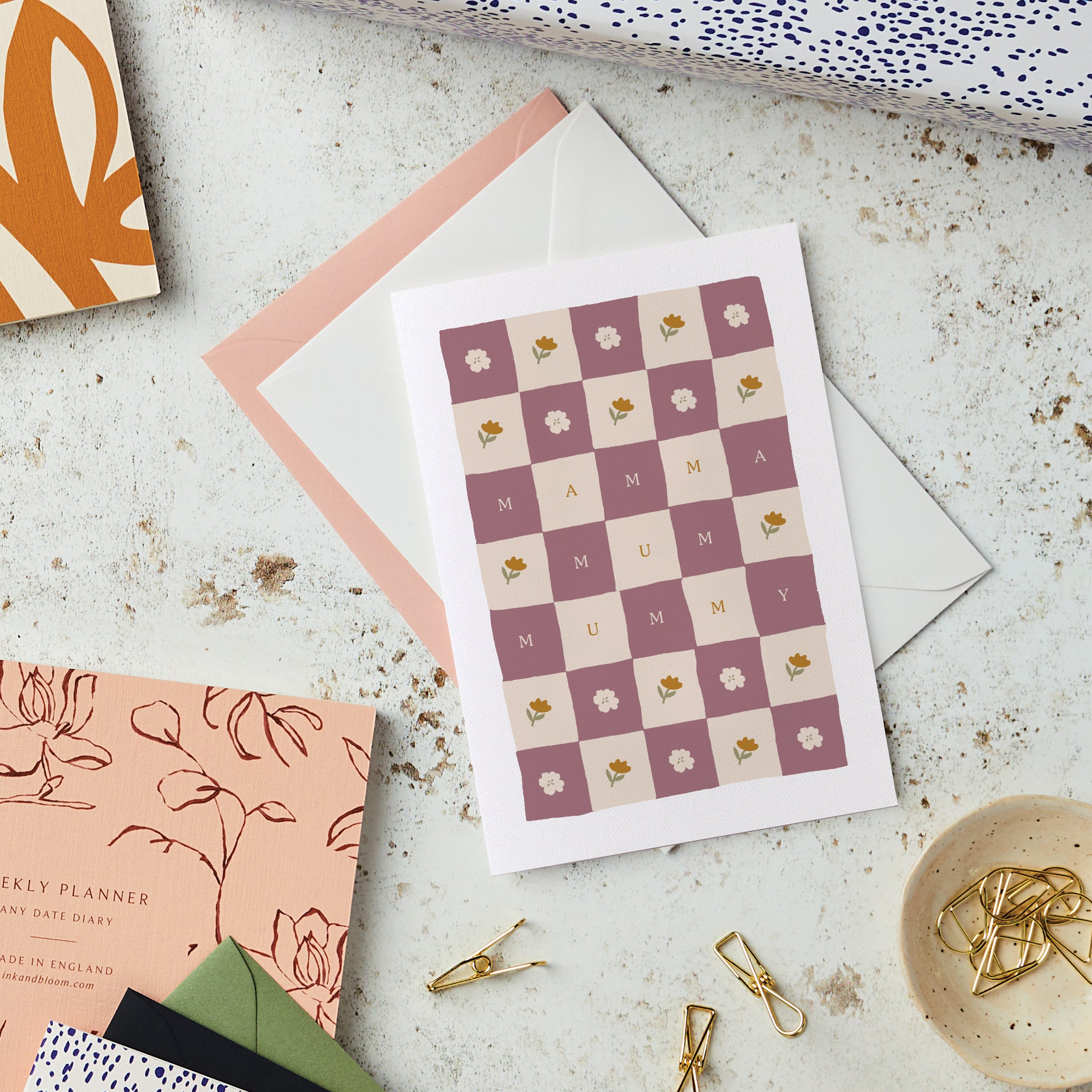 Checkerboard Mum Birthday Card